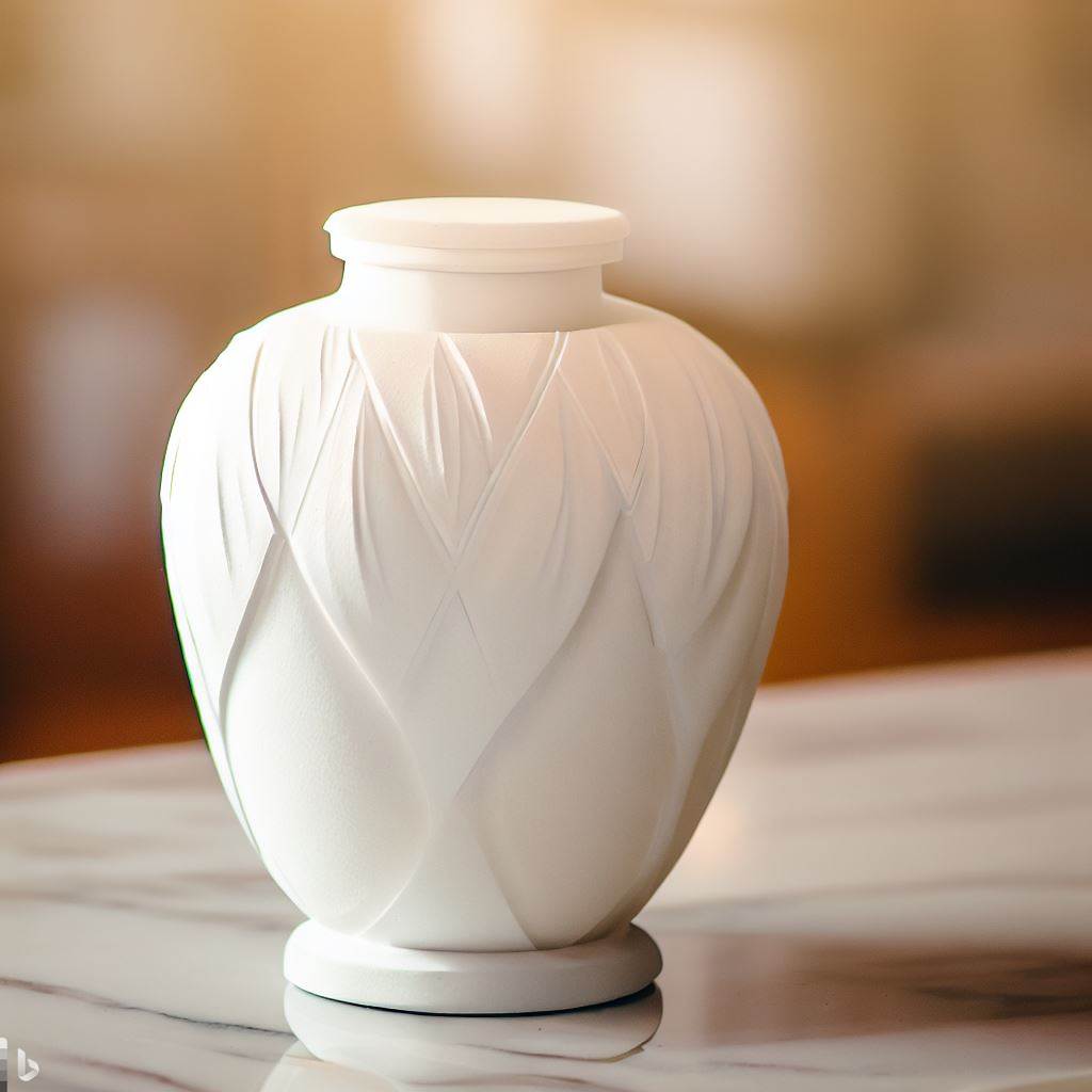 Урна для кремации из белоснежного мрамора